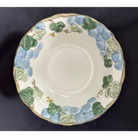 METLOX Poppy Trail Sculptured Blue Grape Cereal Bowl 6" - Picture 3 of 9